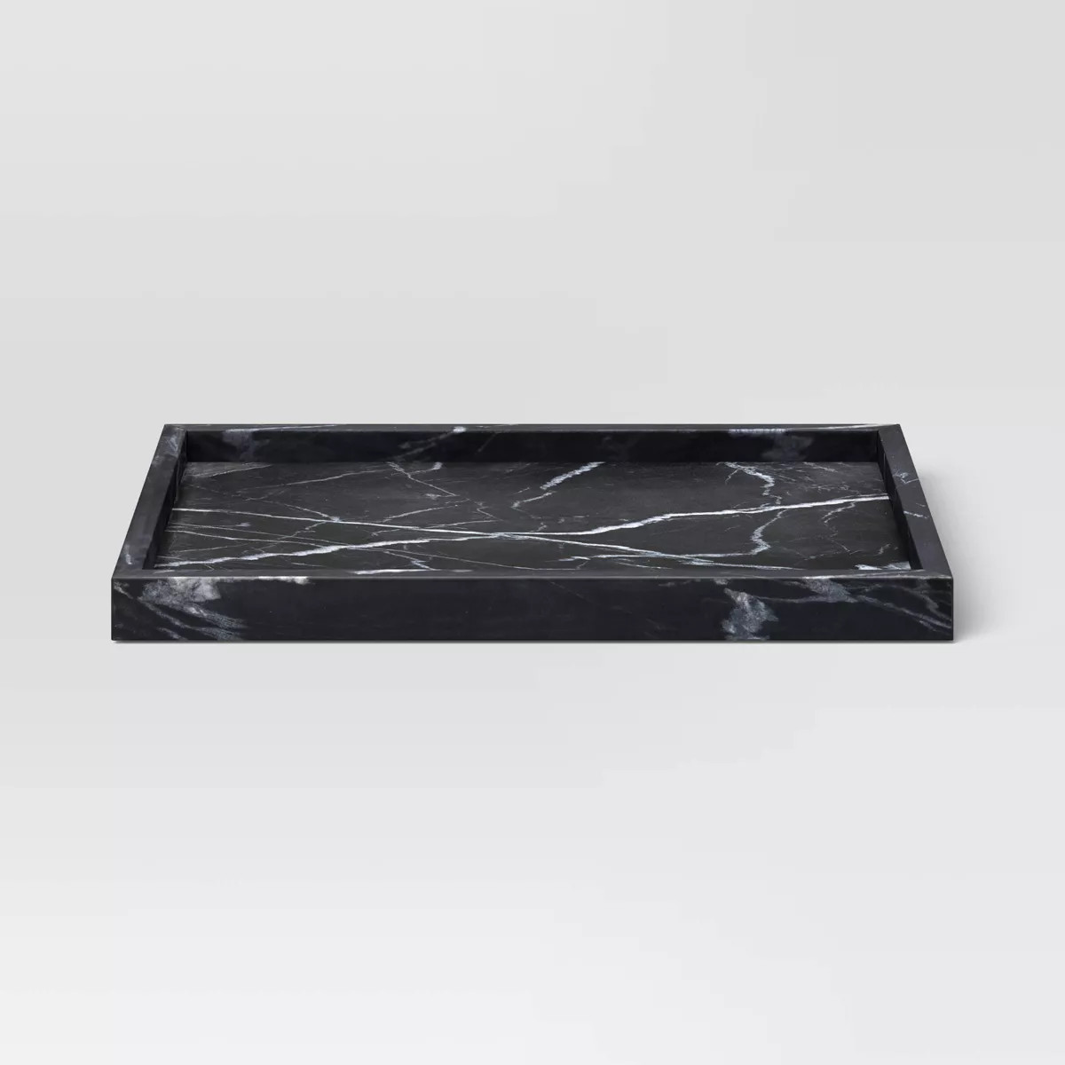 Marble Rectangle Tray Black - Threshold™: Elegant Home Decor, Raised Sides, Tabletop Display | Target