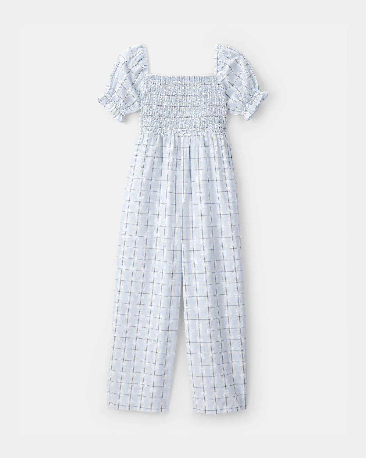 Girls Plaid Smocked Jumpsuit - Blue | Carter's | Carter's Inc
