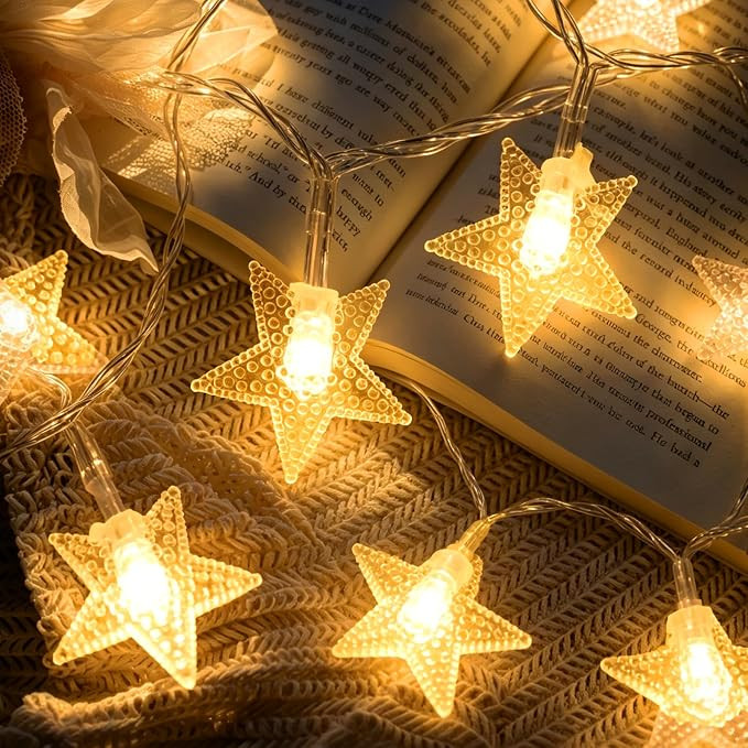 Star String Lights Twinkle Lights Battery Operated, 17 ft 50 LEDs Classroom Decor Fairy Lights, S... | Amazon (US)