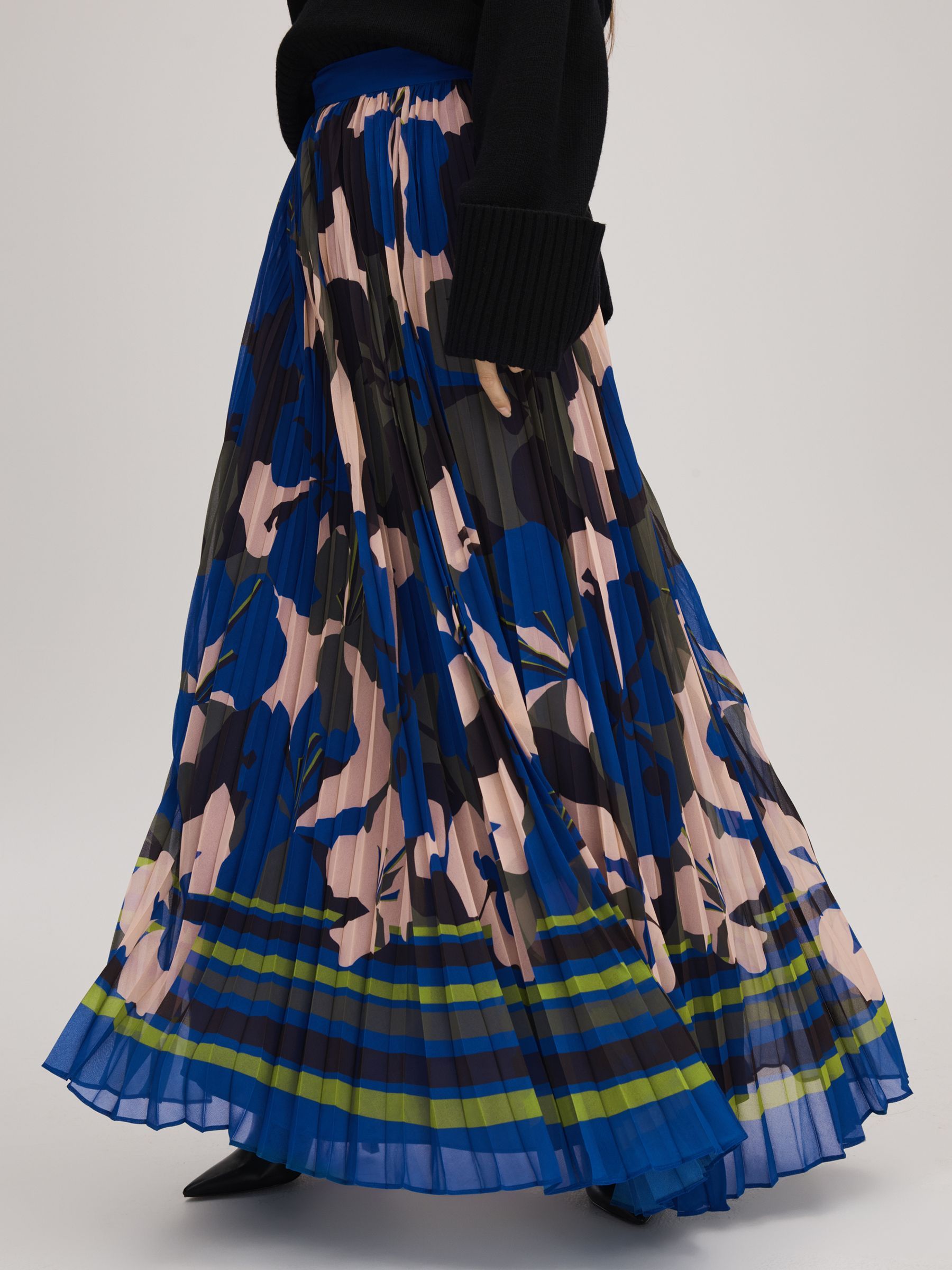 Florere Printed Pleated Maxi Skirt | Reiss UK