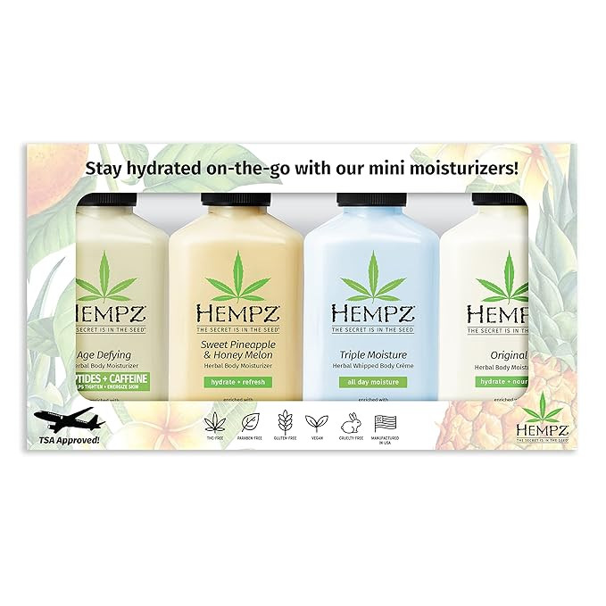 Hempz Everyday Favorities, 4-Piece Mini Lotion Gift Set, 2.25 oz | Amazon (US)