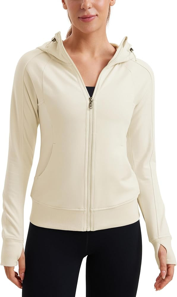 CRZ YOGA Womens Fleece Full Zip Hoodie Jackets Workout Hooded Zipper Basic Casual Sweatshirts wit... | Amazon (US)