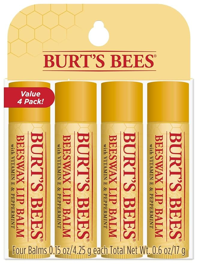 Burt's Bees 100% Natural Moisturizing Lip Balm, Original Beeswax with Vitamin E & Peppermint Oil ... | Amazon (US)