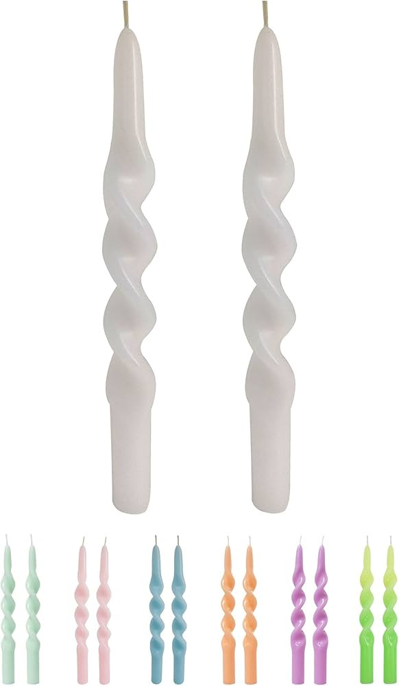 Gedengni Handmade Spiral Taper Candles - Set of 2 Twisted Candle Wax 9.5 Inch Tall for Home Decor... | Amazon (US)