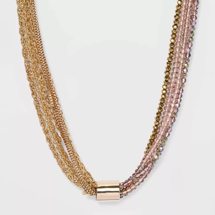 Beaded Tube Chain Necklace - A New Day™ | Target