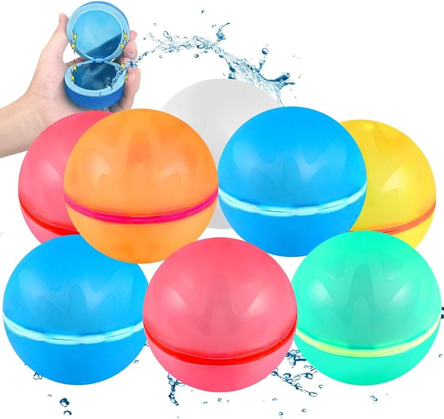 SOPPYCID Reusable Water Balloons, Easy Quick Fill & Self-Sealing Water Bombs, Soft Silicone Water... | Amazon (US)