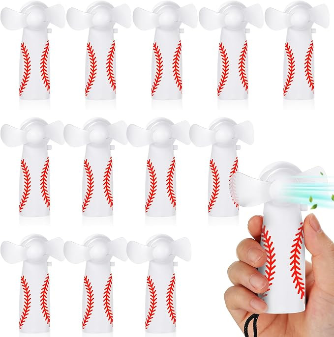 Riakrum 12 Pcs Mini Baseball Electric Portable Fan Bulk with Lanyards Powerful Personal Baseball ... | Amazon (US)