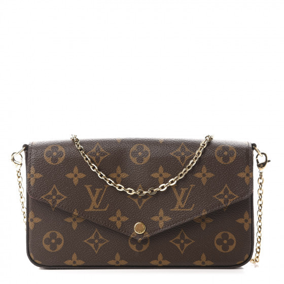LOUIS VUITTON Monogram Pochette Felicie Chain Wallet Fuchsia | Fashionphile