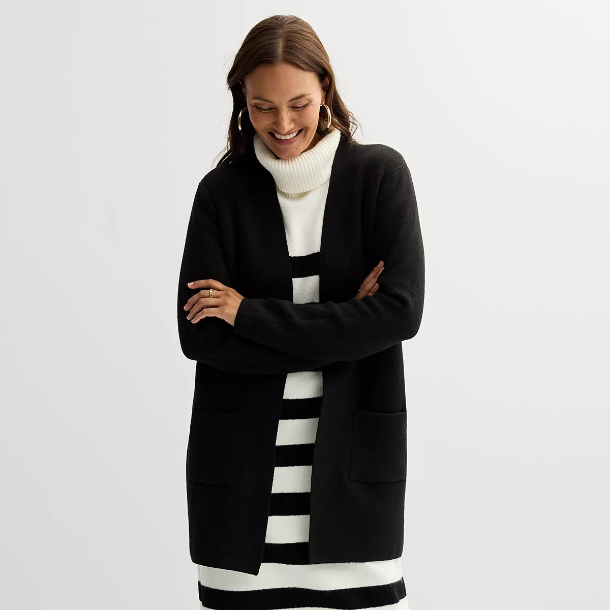 Women's Nine West Clean Collar Coatigan | Kohl's