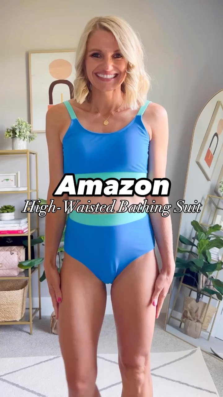Amazon high-waisted bathing suits! I’m wearing an xsmall in the blue and a small in the black  

#LTKSummerSales #LTKStyleTip #LTKSwim