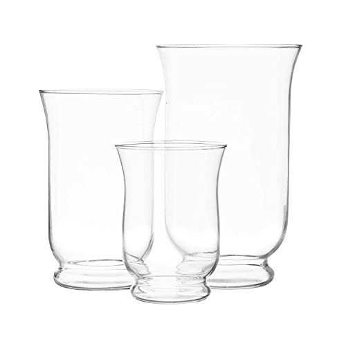 Royal Imports Hurricane Pillar Candle Holder, Clear Glass Flower Vase, Terrarium Planter, Decorative Centerpiece - Use for Floating Tealights, Wedding, Home Display, Holiday - 3 Pc Set, 6", 8" 10" | Amazon (US)