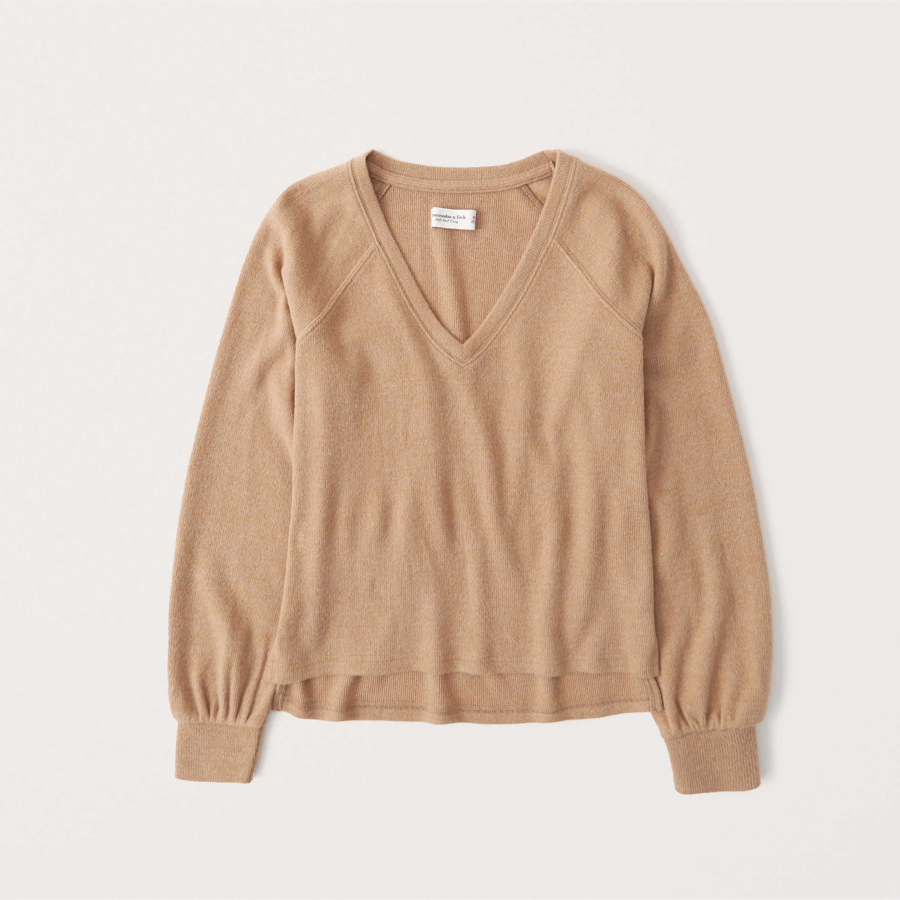 Cozy Long-Sleeve V-Neck Top | Abercrombie & Fitch (US)