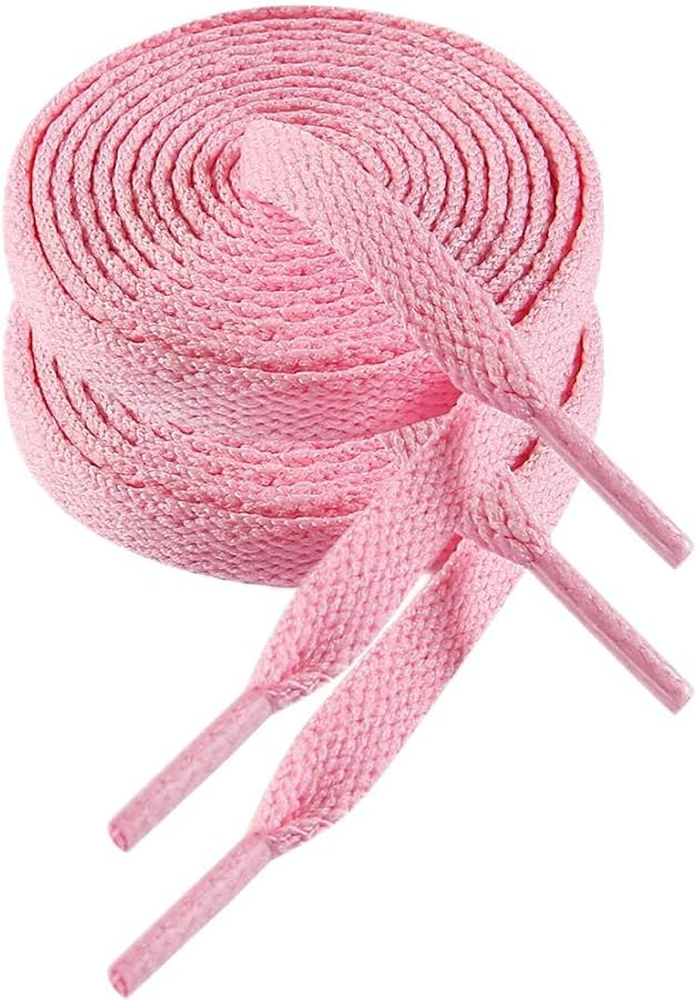 VSUDO 120 cm Flat Pale Pink Shoe Laces for Trainers, 8mm Trainer Laces, Canvas Sneakers Shoelaces... | Amazon (UK)