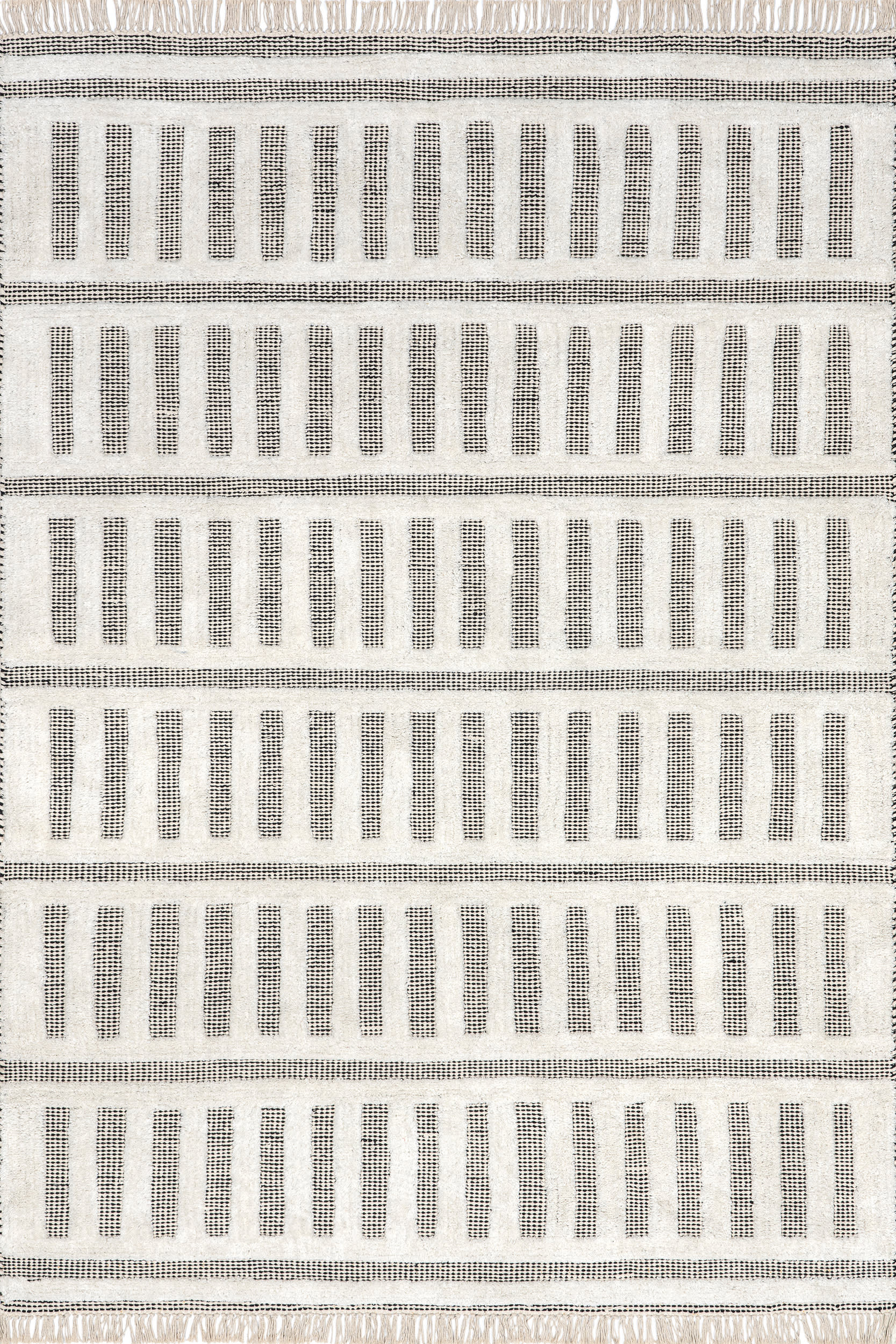 Merrick Tasseled Cotton Rug | Black | Rugs USA