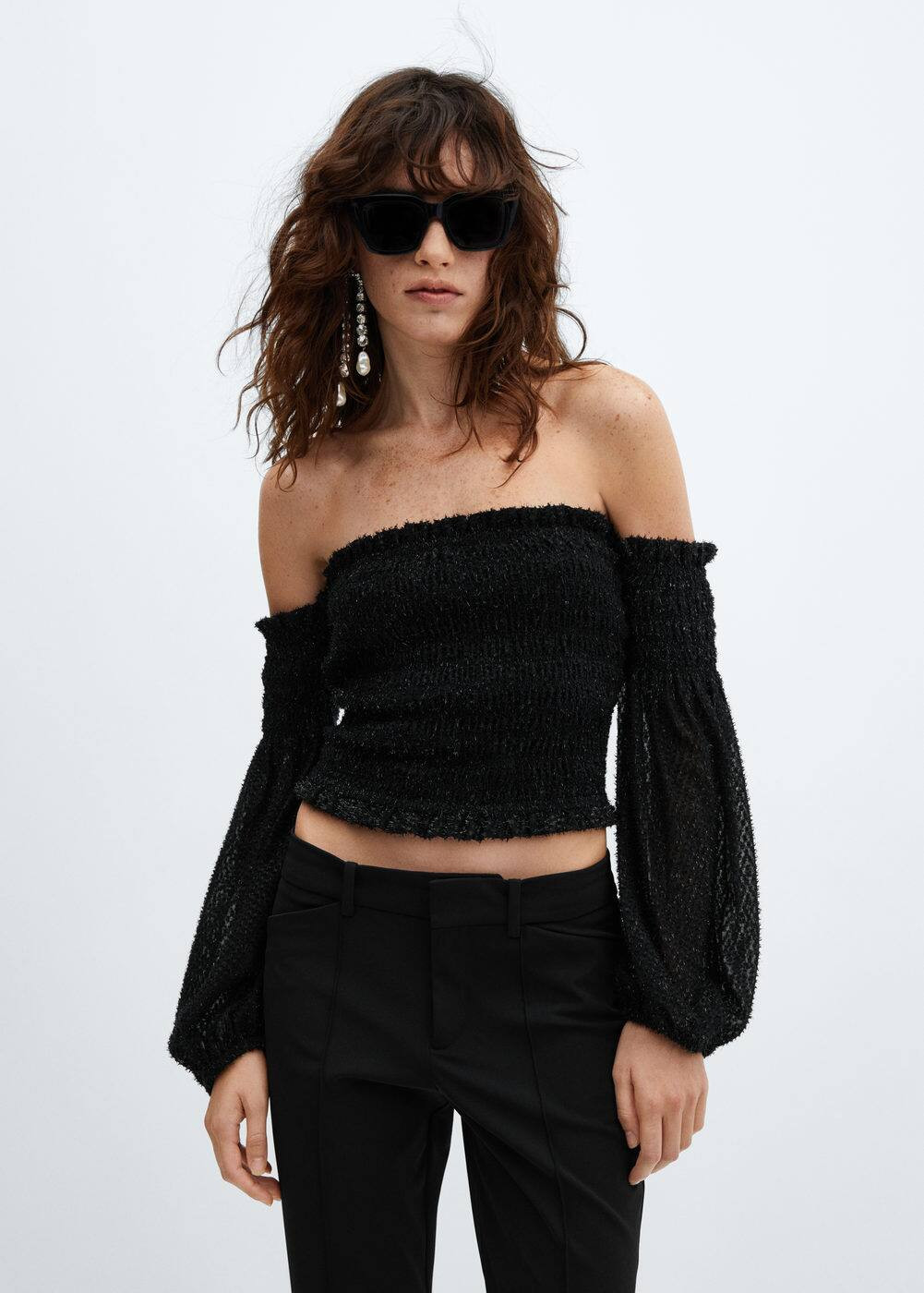 Draped crop top -  Women | Mango USA | MANGO (US)