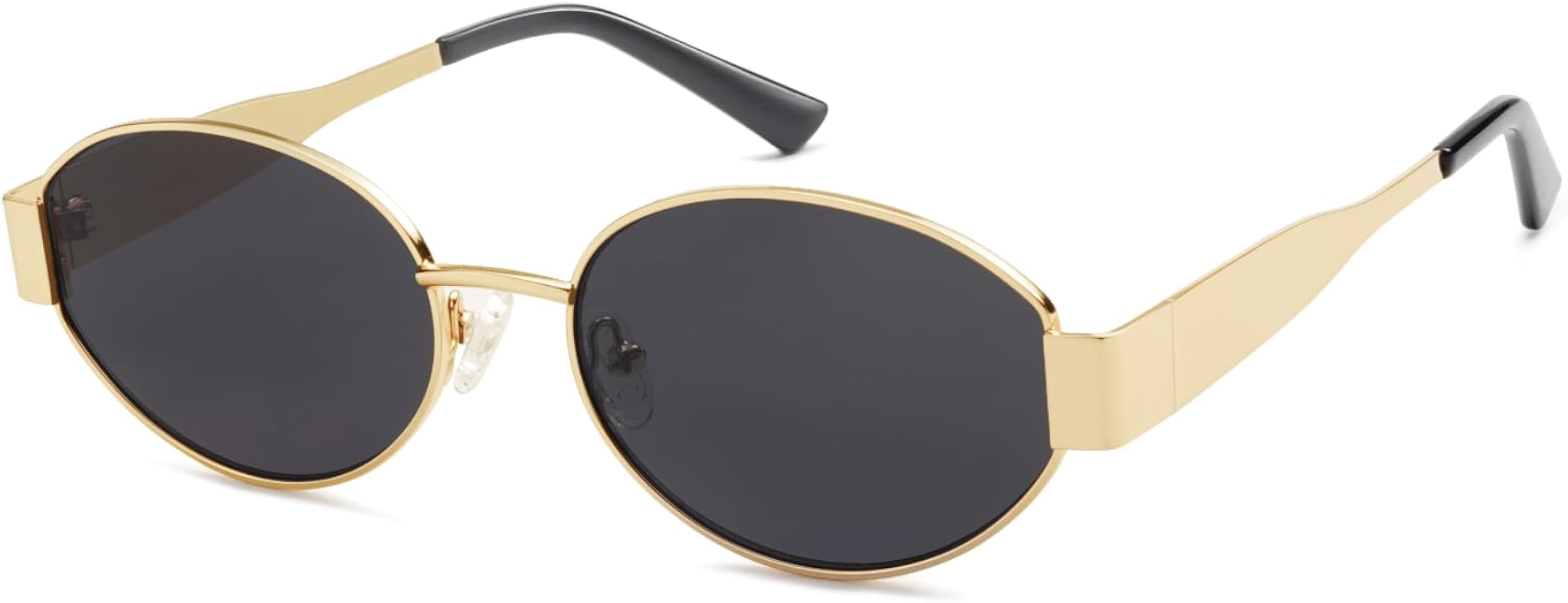 AMOMOMA Oval Trendy Sunglasses for Women Classic Retro Designer Gold Sun Glasses Metal Frame Shad... | Amazon (US)