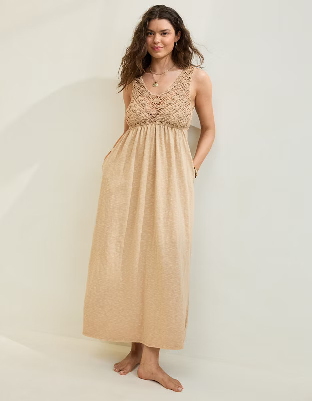 Aerie Crochet Maxi Dress | Aerie