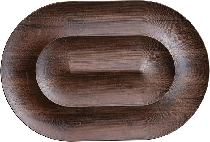 Bloomingville Mango Wood Chip and Dip, Walnut Finish | Amazon (US)
