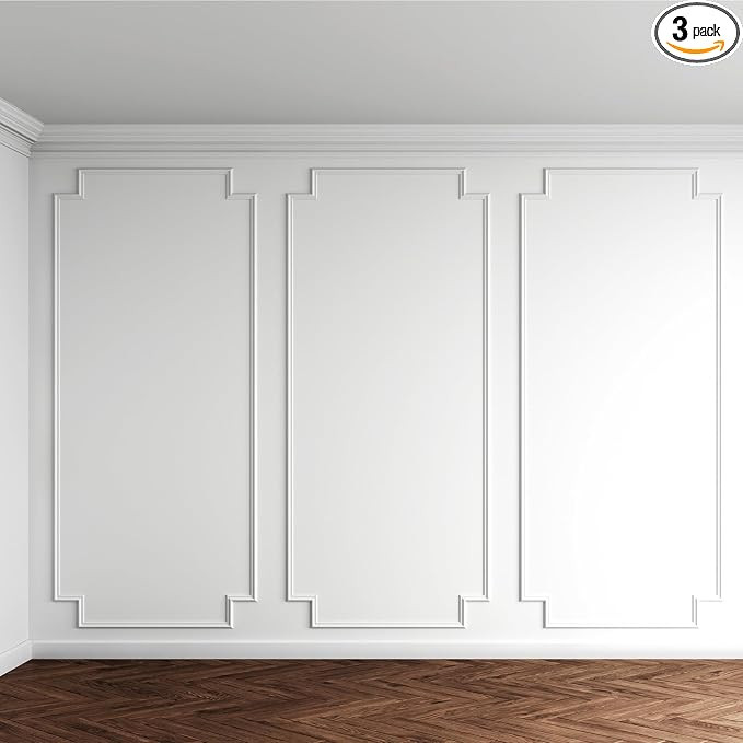 Pangda 3 Set 96'' x 37.5'' Peel and Stick Wall Molding Kit Scalloped Wainscot Wall Panel Premade ... | Amazon (US)