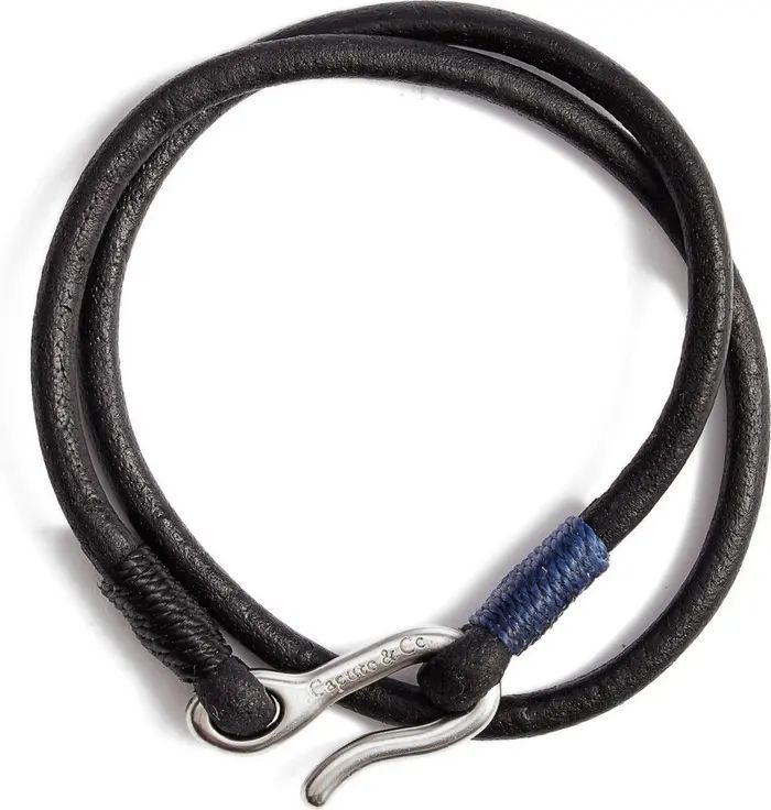 Caputo & Co. Men's Leather Cord Double Wrap Bracelet | Nordstrom | Nordstrom