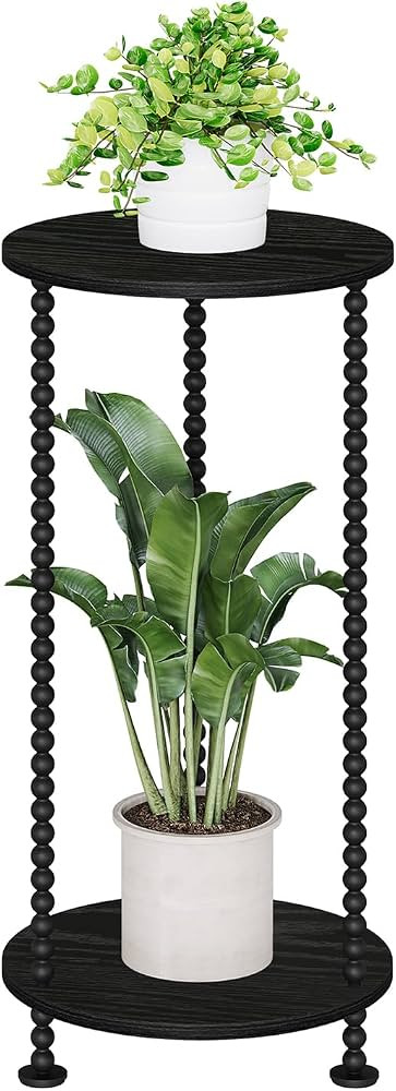 YINMIT Plant Stand Indoor, 2 Tier Small Plant Stand with Metal Spindle Leg | Amazon (US)