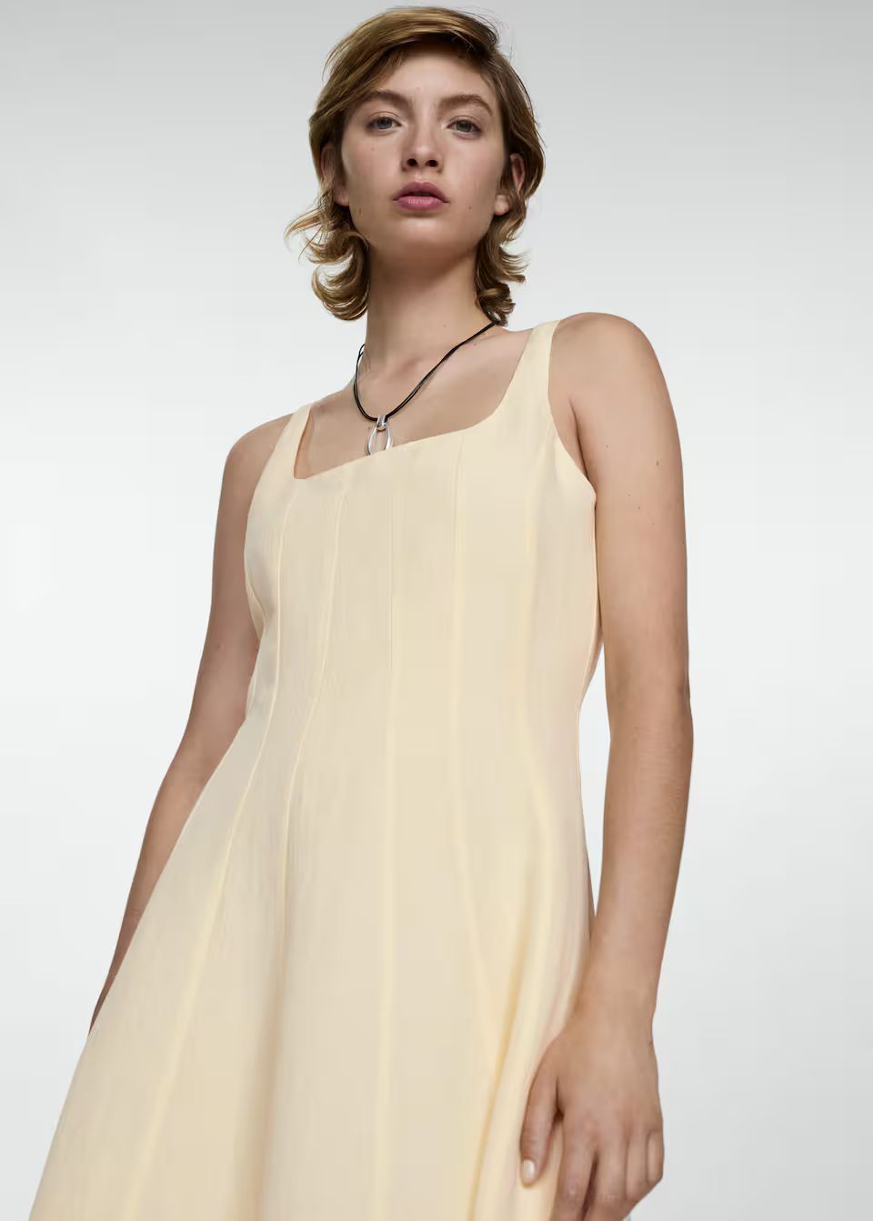 Open-back linen dress -  Women | Mango USA | MANGO (US)