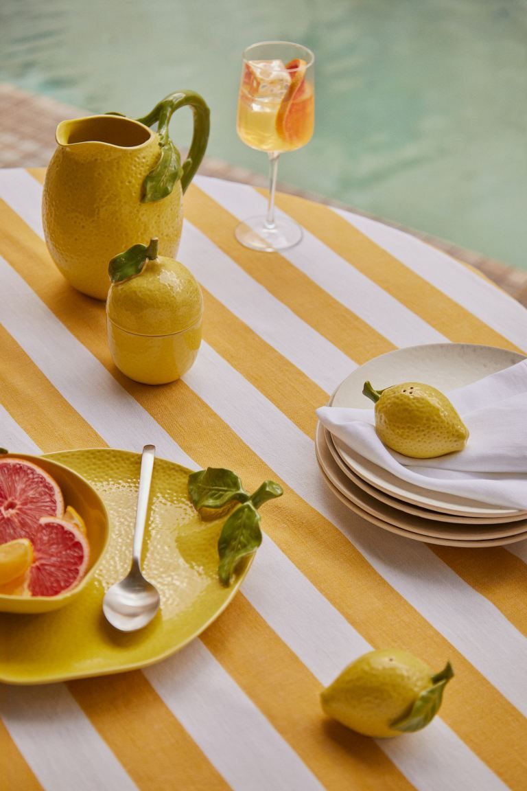 Lemon-shaped Stoneware Jar - Yellow - Home All | H&M US | H&M (US + CA)
