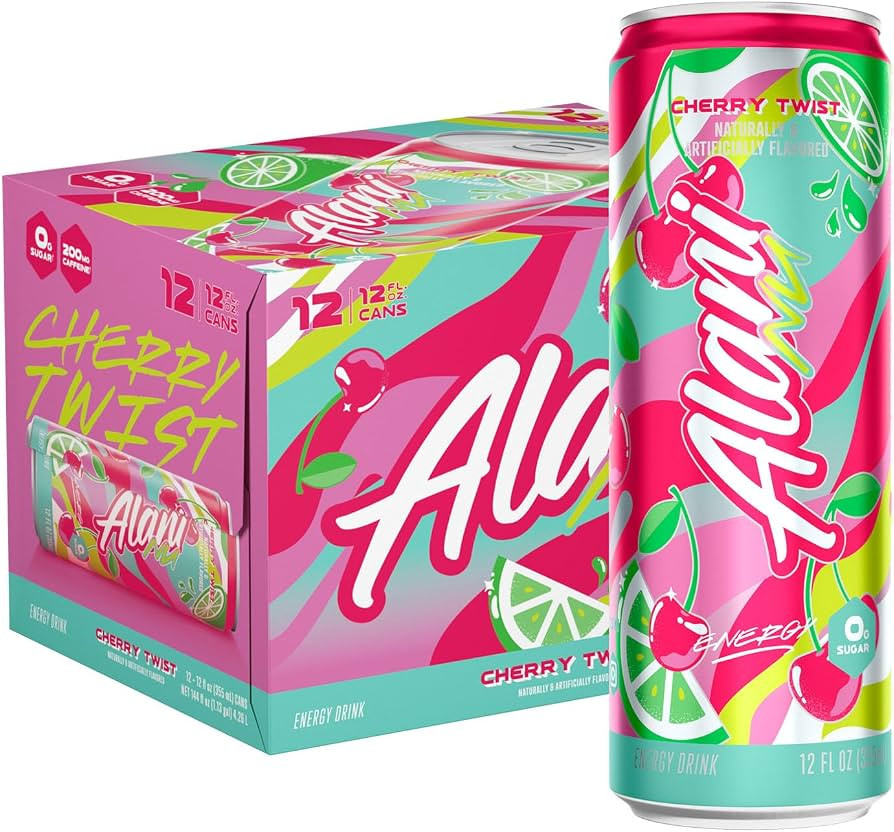 Alani Nu CHERRY TWIST Ice Sugar Free, Low Calorie Energy Drinks | 200mg Caffeine | Antioxidants |... | Amazon (US)