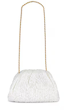 Loeffler Randall Bailey Pleated Lace Clutch in White & Cream from Revolve.com | Revolve Clothing (Global)