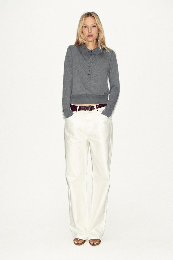 PLAIN KNIT POLO SHIRT | Zara UK
