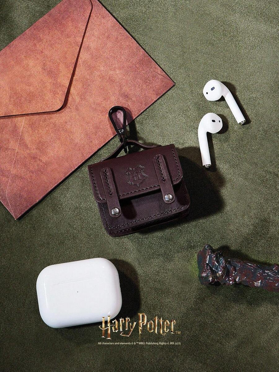 GLOWMODE X Harry Potter Hogwarts House Faux Leather Hook Plug Opening Logo Earphone Storage Pouch... | SHEIN
