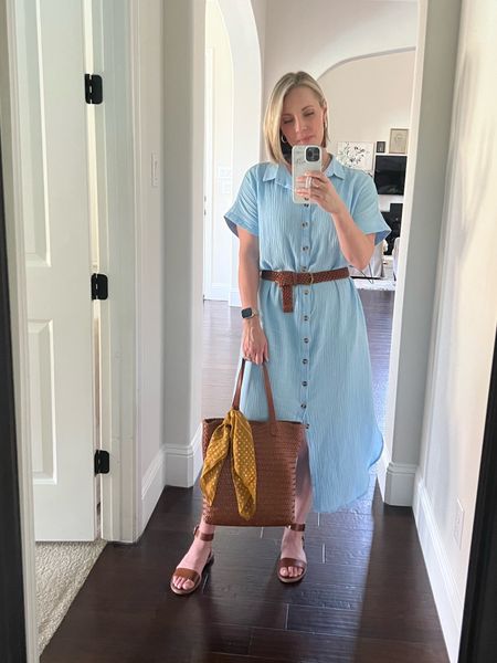 Long blue button up Summer dress from Amazon under $30.  Also makes a great swimsuit coverup.

#LTKFind #LTKunder50