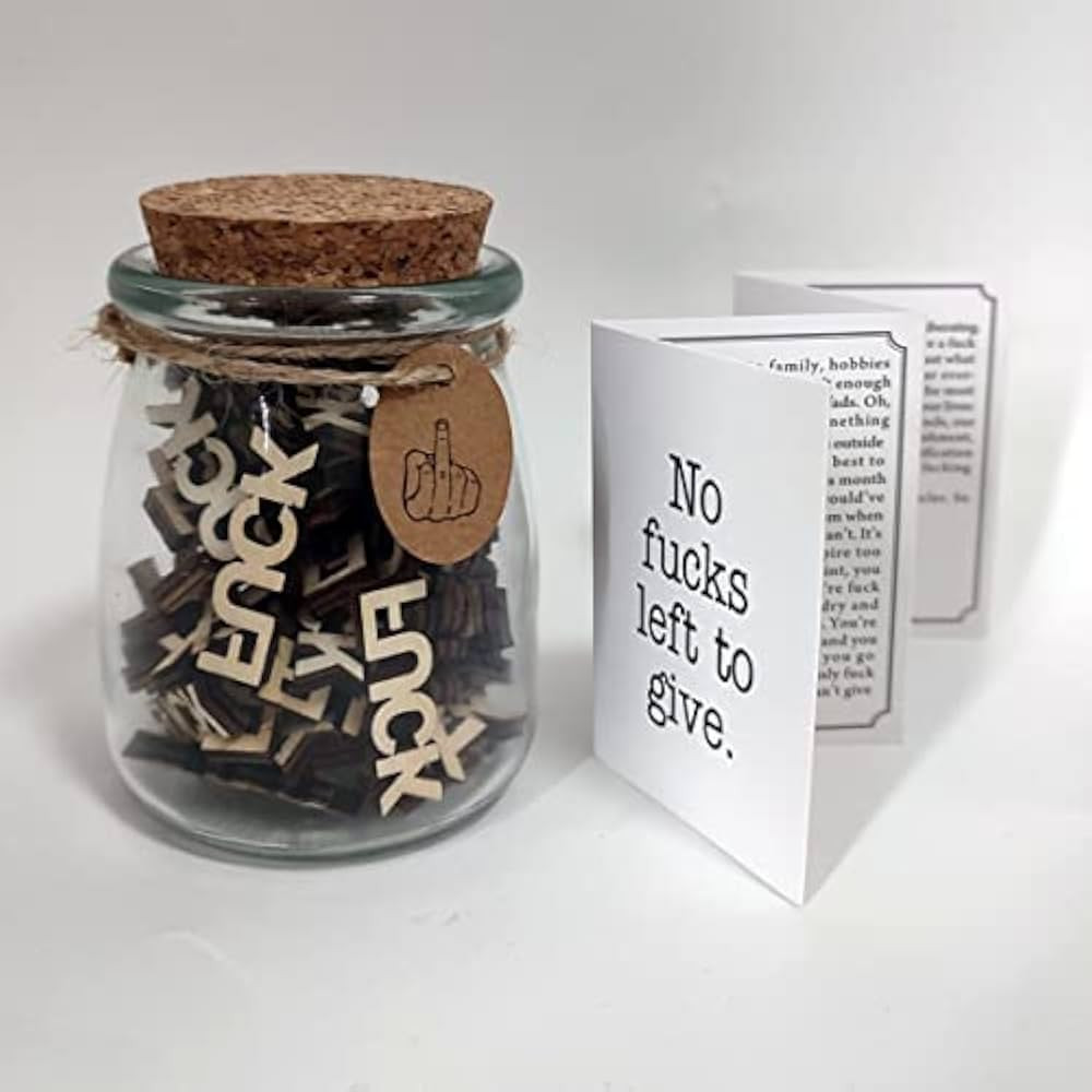 U\C Fuck to Give,Jar of Fuck Gift Jar (8oz),Give a Fuck in a Bottle Gag Gift Birthday,Christmas,H... | Amazon (US)