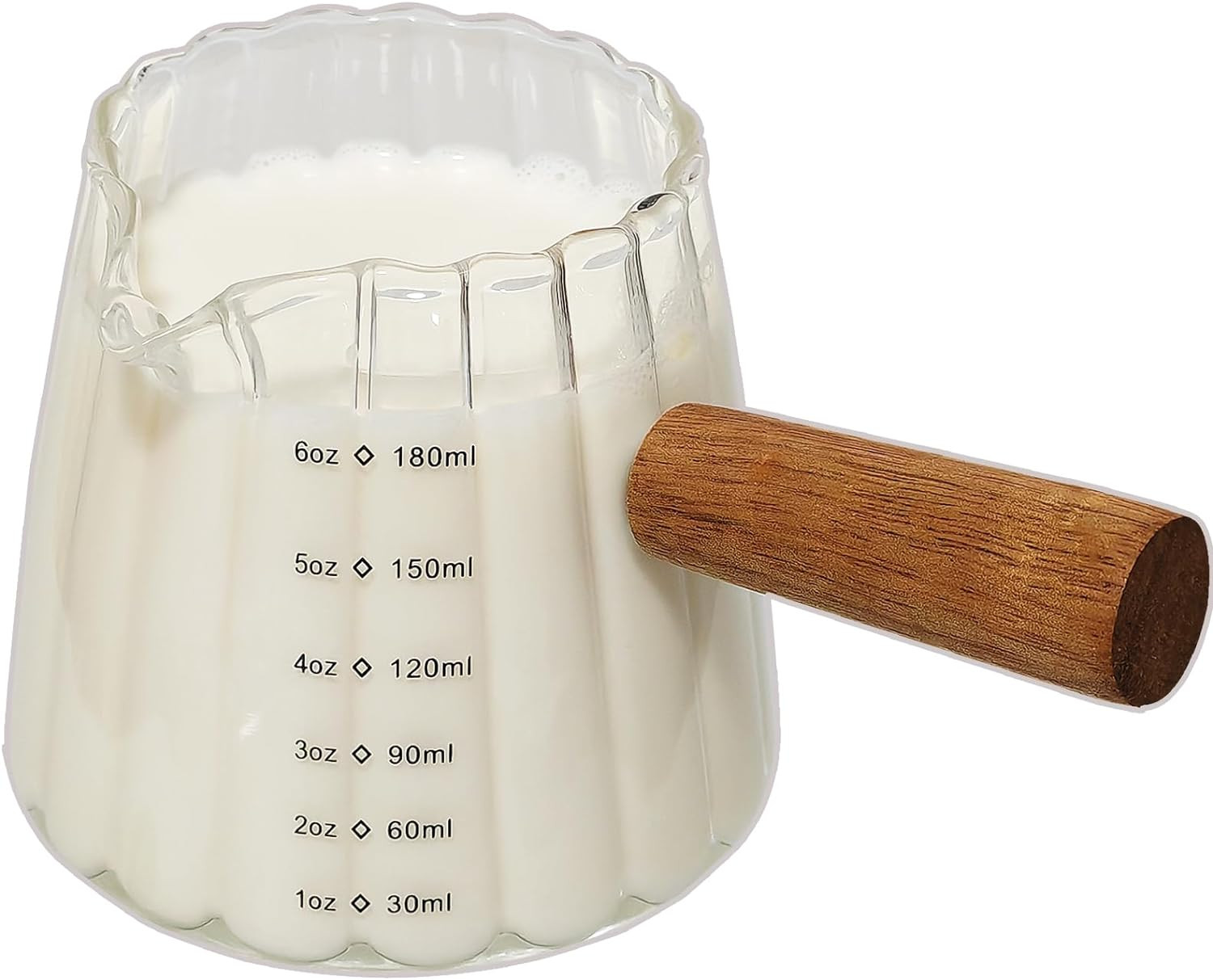 TACYKIBD Espresso Cups With Wood Handle 6oz, Espresso Accessories, Milk Frothing Pitcher, Glass M... | Walmart (US)