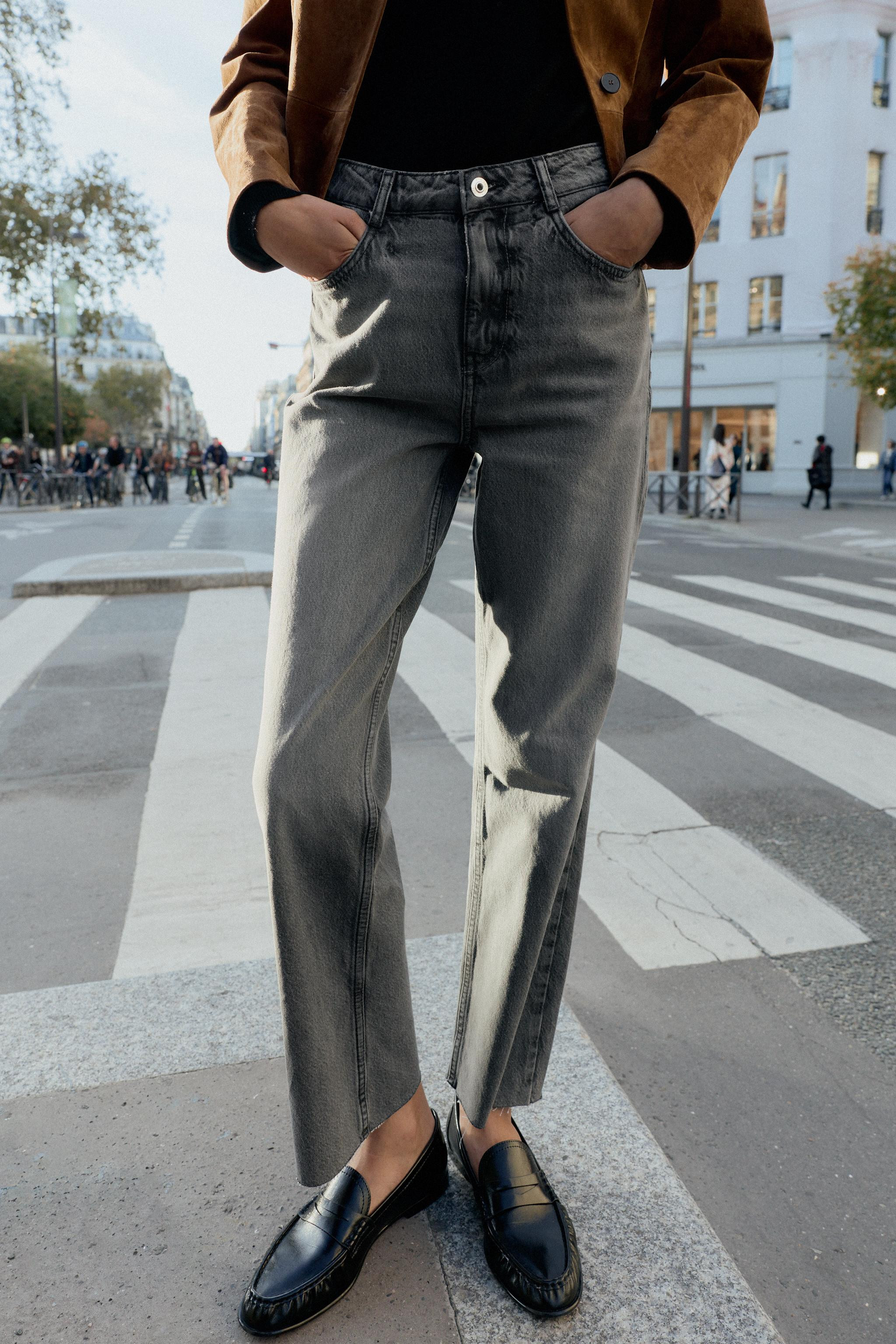 Z.02 STRAIGHT HIGH-WAIST ANKLE JEANS | Zara US