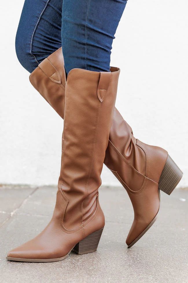 Marnie Chestnut Heeled Pointed Toe Boots | Pink Lily