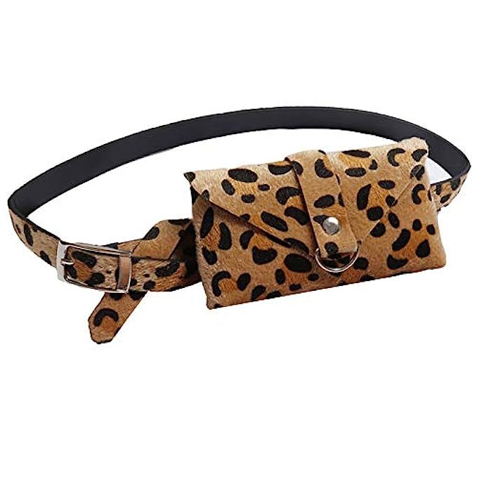 Stylish Trendy Leopard Faux Leather Fanny Belt Pack Waist Bag Phone Purse With Removable Belt for Wo | Amazon (US)