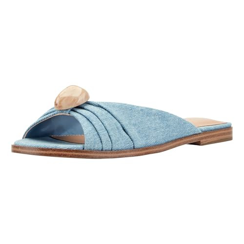 Marc Fisher LTD Women's Dalani sandal Blue Denim 6.5 Medium | Amazon (US)