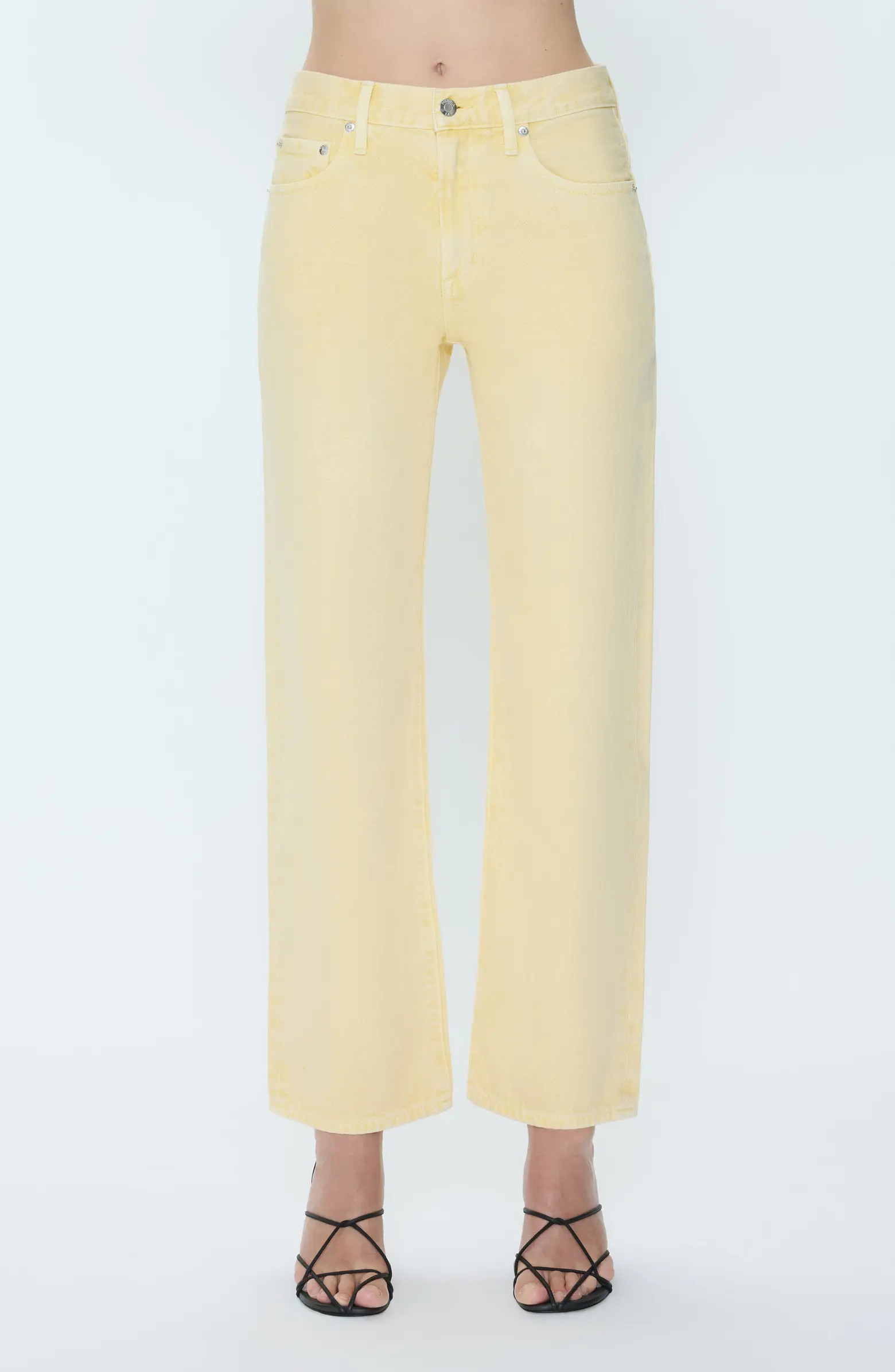 Lexi Mid Rise Bowed Straight Leg Jeans | Nordstrom