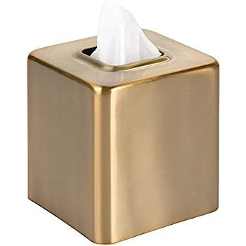 mDesign Modern Square Metal Paper Facial Tissue Box Cover Holder for Bathroom Vanity Countertops,... | Amazon (US)