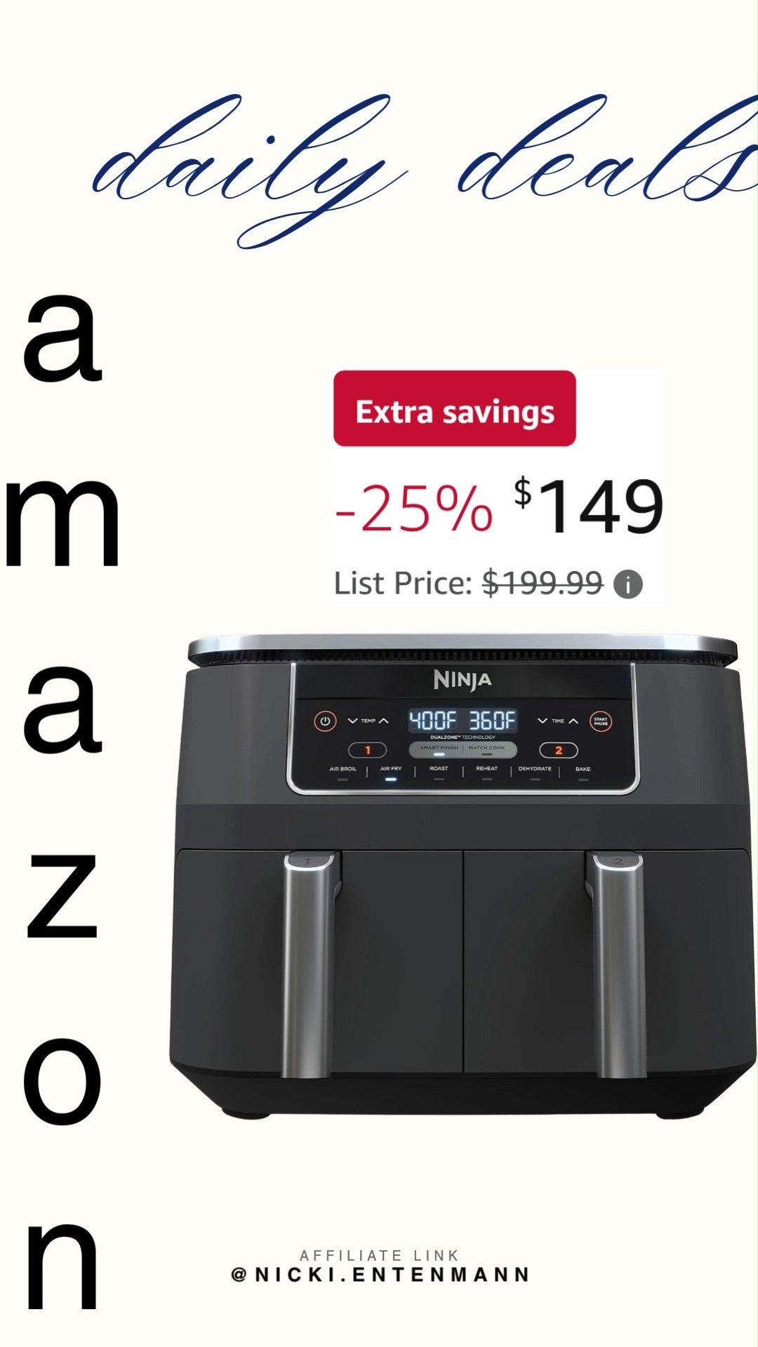 Ninja DZ201 Foodi DualZone Air Fryer makes cooking twice as fun with two baskets, six functions, and endless crispy creations that keep dinner stress‑free and delicious. 🍟✨🔥  

#NinjaFoodi #airfryer #dualzone #kitchenappliances #homecooking #crispyrecipes #cookware #easymeals #kitchenfinds #foodie 

 #LTKfoodie #LTKHome #LTKSaleAlert