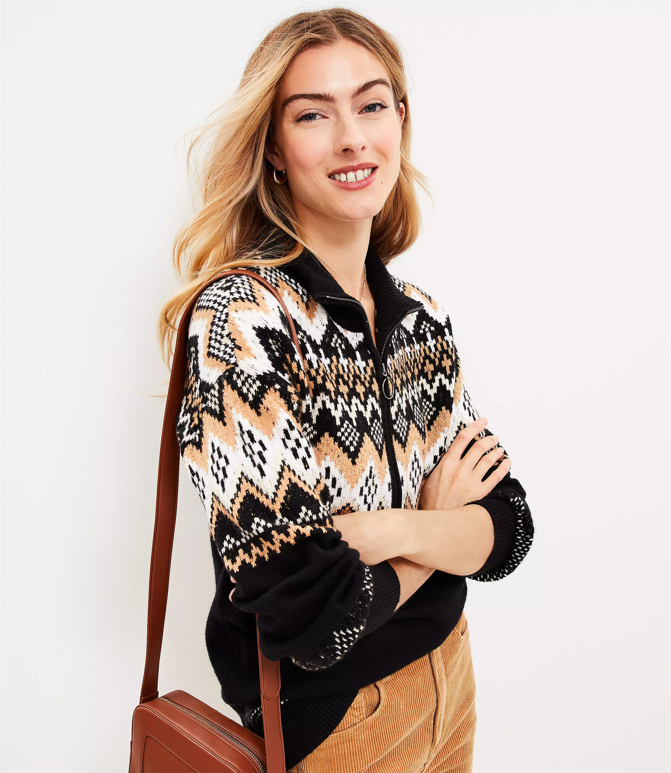 Fair Isle Half Zip Tunic Sweater | LOFT