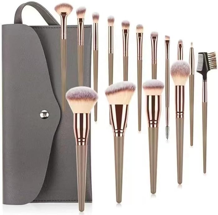 15pcs Professional Makeup Brushes Set Bag Foundation Eyelash Eyebrow Eyeshadow Cosmetic Make Up T... | Amazon (US)