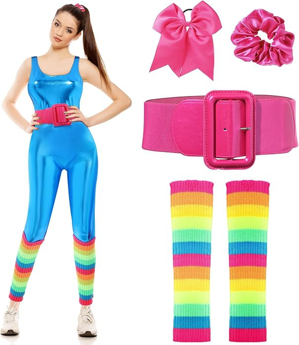 SATINIOR 80s Workout Costume for Women Halloween Outfit | Amazon (US)