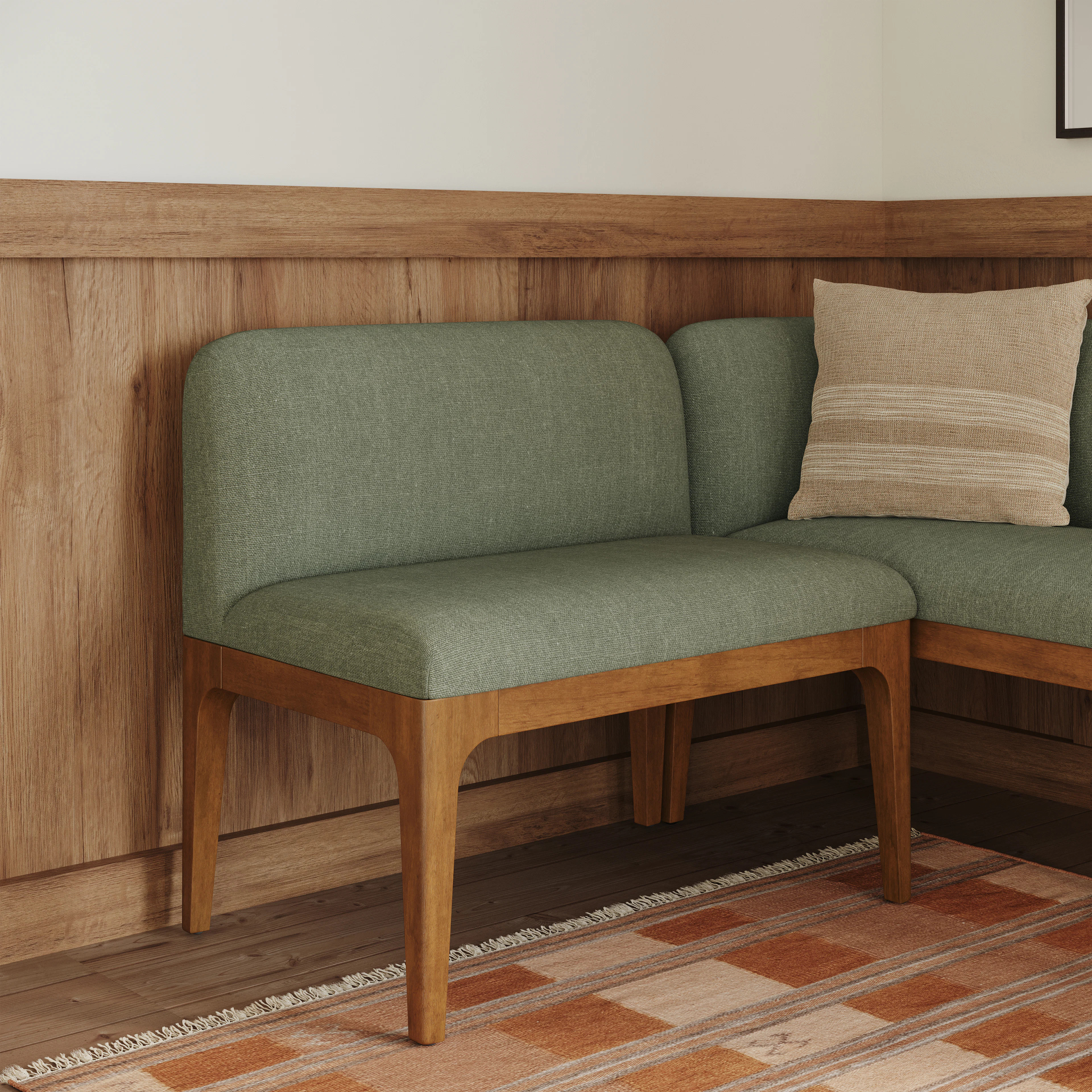 Rosin 34" Armless Banquette - Smoked Oak and Welsh Green | Article