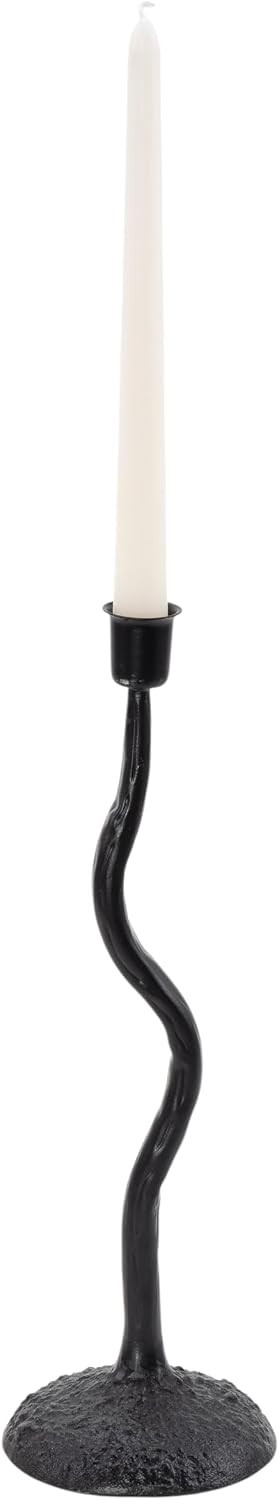Deco 79 Metal Decorative Candle Holder Candle Stand with Round Base, Candlestick Holder 5" x 5" x 14", Black | Amazon (US)