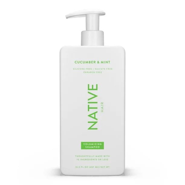 Native Volumizing Shampoo, Cucumber & Mint, Sulfate & Paraben Free, 16.5 oz - Walmart.com | Walmart (US)