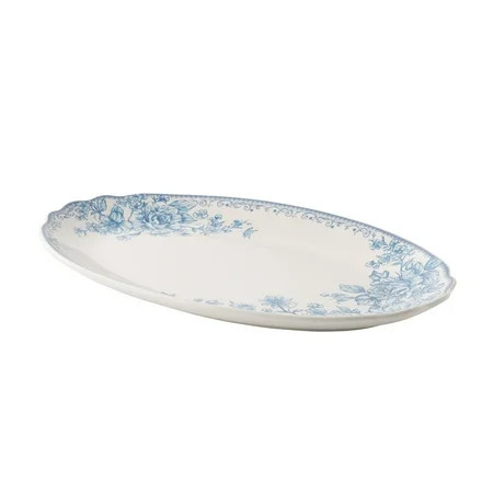 The Pioneer Woman Agatha Stoneware 16-inch Serving Platter, Blue | Walmart (US)
