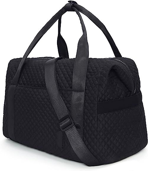 Travel Duffle bag, BAGSMART Gym Bag for Women Weekender Bag Large Carry On Overnight Bag, Black | Amazon (US)