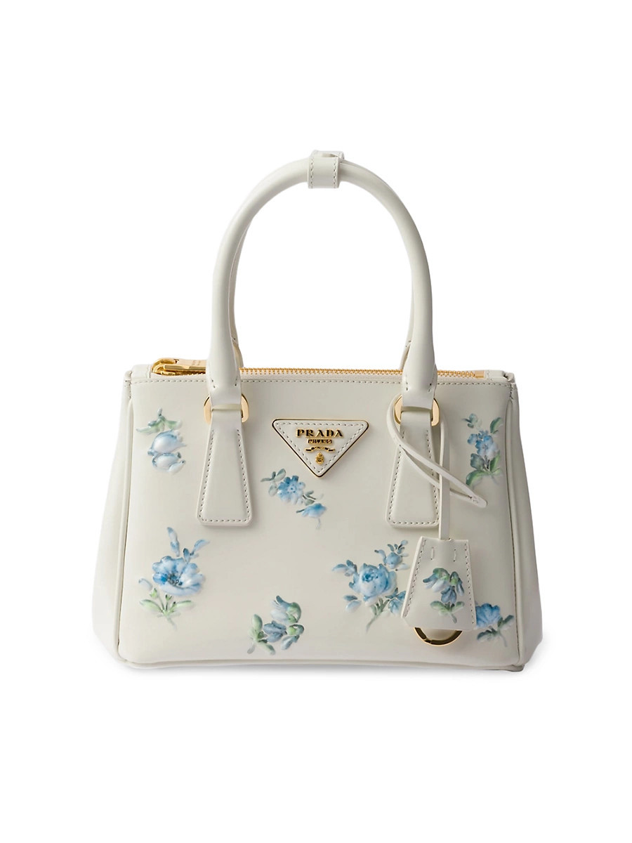 Women's Galleria Printed Brushed Leather Mini Bag - White | Saks Fifth Avenue